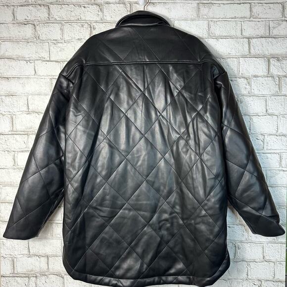 APPARIS Black Jacket Stevie Vegan Faux Leather Quilted Oversize M NEW NWT - Picture 3 of 10